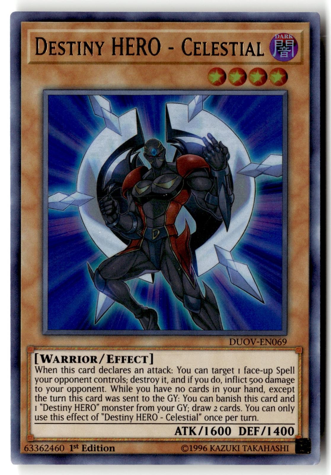 YUGIOH DUEL OVERLOAD DESTINY HERO - CELESTIAL DUOV-EN069 1ST ED