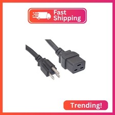Cablelera NEMA 5-15P to IEC 320 C19 Power Cord Extension, 14AWG, 15A 125V, 6ft  