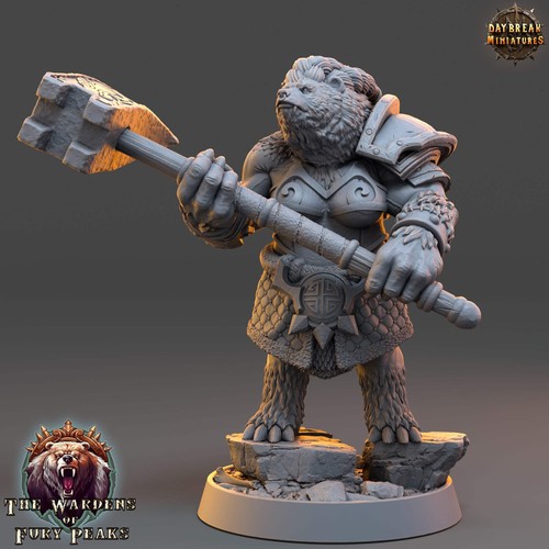 Bearfolk - The Wardens of Fury Peaks | Tabletop or Display Scale | D&D Mini | Da - Picture 45 of 62