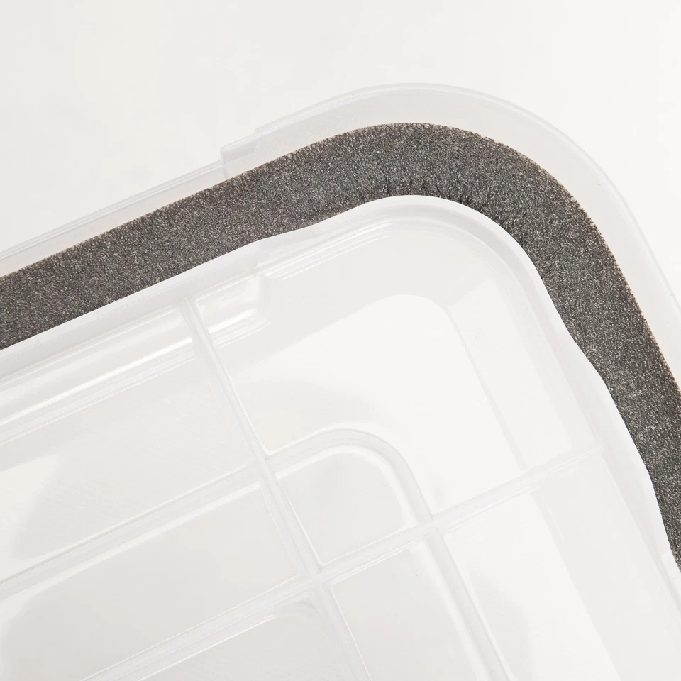 Cubo de almacenamiento de plástico hermético IRIS 19qt WEATHERPRO con tapa y sello Foto 2 de 3