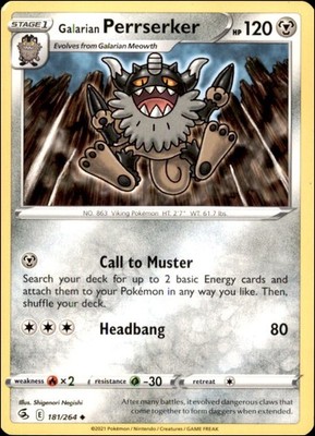 Pokemon - Galarian Perrserker #181/264 - FST Uncommon