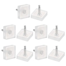 5 Pairs Kitten Heel Tips Tap Caps, 3mm Pin, 16mm Square Heel Caps, Transparent