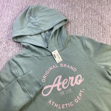 Aeropostale Womens Green Aero Athletic Dept Hoodie Sweatshirt Size M NWT