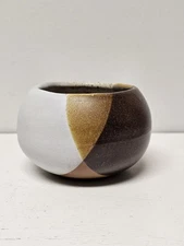 Studio Art Pottery Mid-Century Modern Brown And Cream
