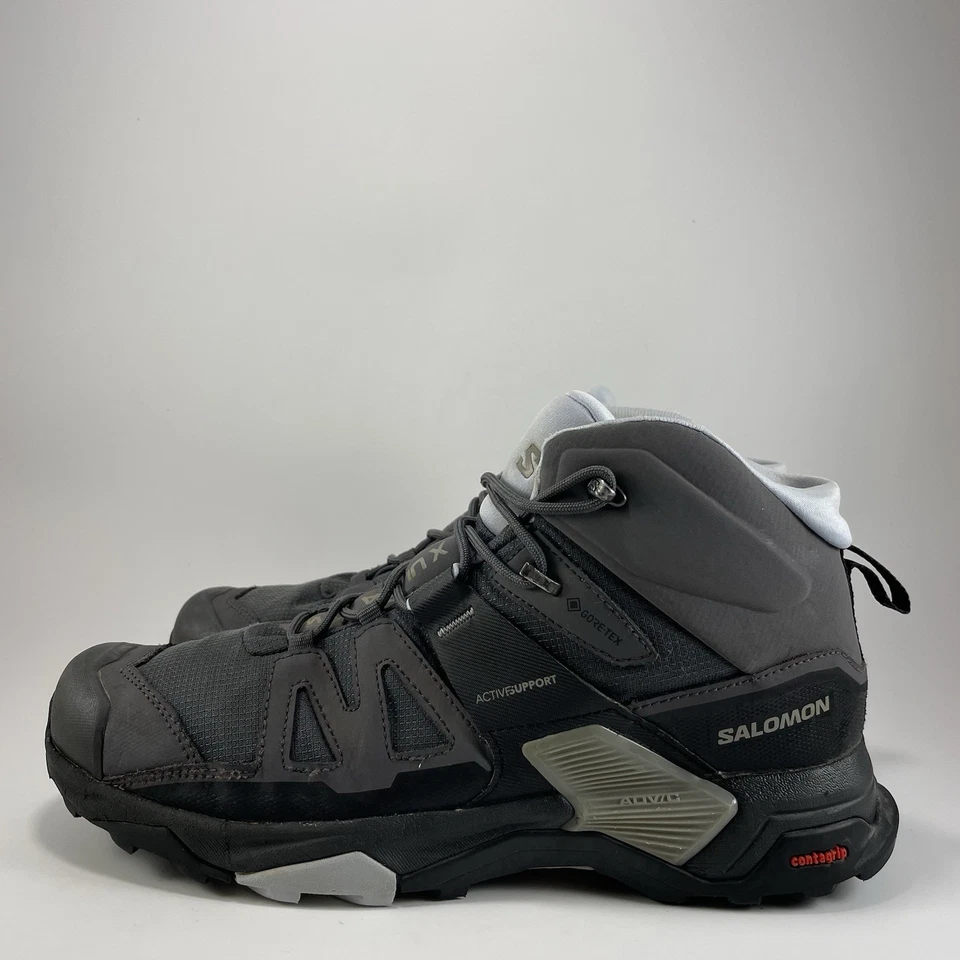Salomon X Ultra Mid 04 Hiking Boots Womens Size 11 Gray Waterproof GTX Goretex - Image 3 of 4