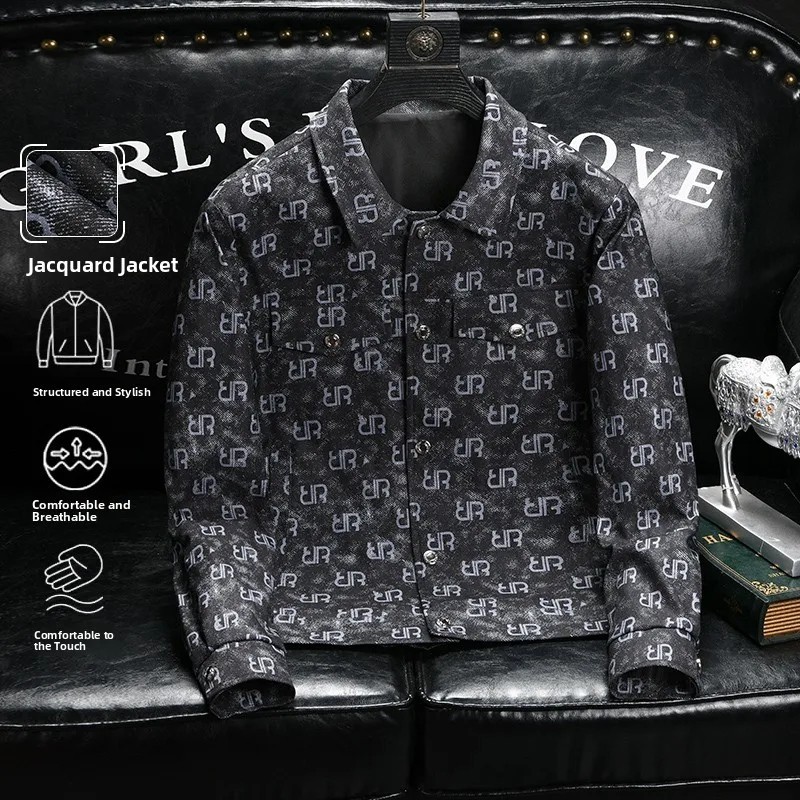 Luxury Men Denim Jacket Fashion Loose Casual Trendy High Street Retro Jean Coat