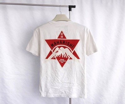 Maharishi Men s White Cotton T-Shirt Small Chest Logo Clean Minimal Style Size:M