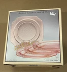 Indiana Glass 7.5" Pastel Pink Salad Plate Set Vintage W/Box! Depression Era