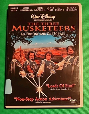 The Three Musketeers (DVD, 1993) Disney Charlie Sheen Kiefer