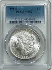 1891 S Morgan Silver Dollar PCGS MS62 Tougher Date Morgan