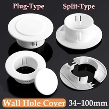 Wall Hole Plastic Cable Hole Cover White Round Pipe Hole Plug Cover 34mm~100mm