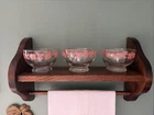 Set of 6 Vintage Pyrex Pink Gooseberry Sherbet Bowls Footed Dessert Glass 1957