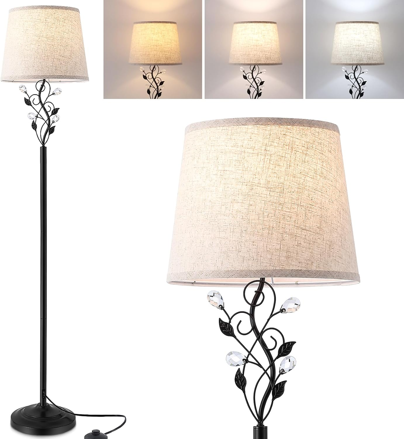 Sheeta 65’’ Floor Lamps for Living Room with 3 Color Temperatures LED Bulb, Stan