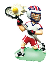 Lacrosse Boy Personalized Christmas Tree Ornament