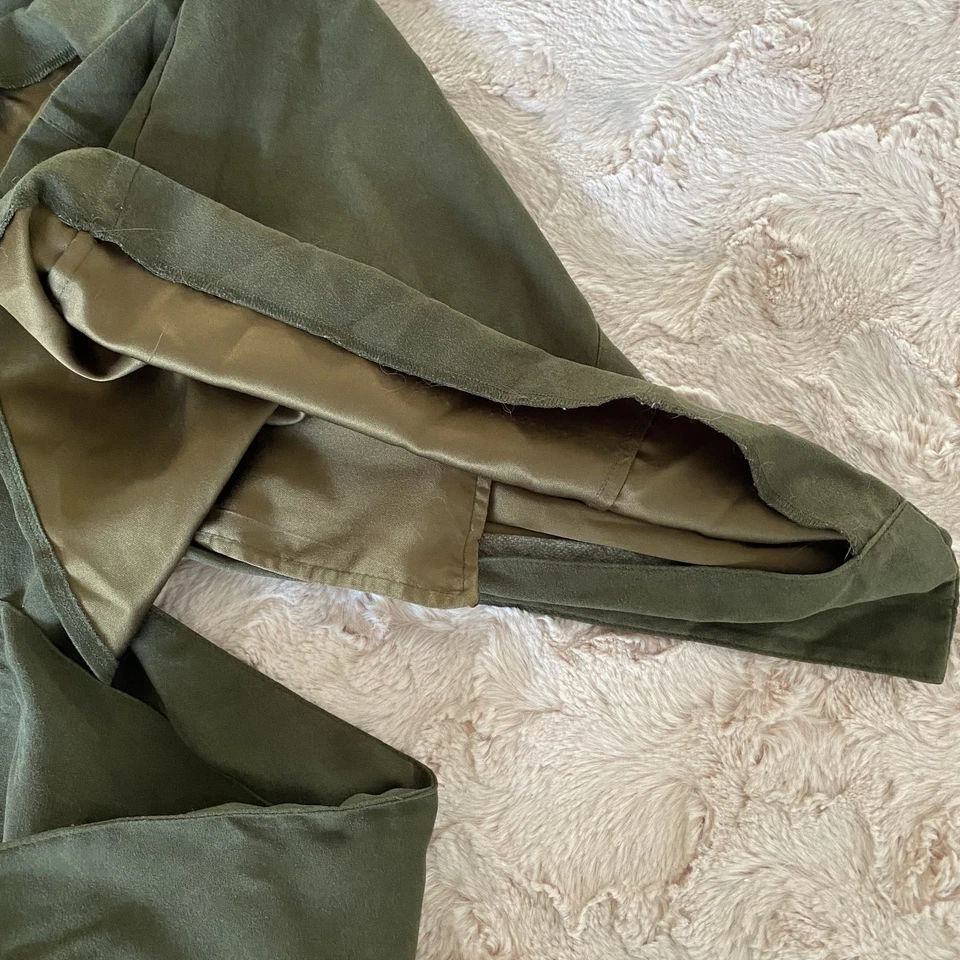Vintage Norton Studio Womans 20W Soft Overcoat Trench Coat Army Green *read* - Image 4 of 4