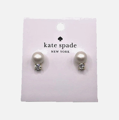 Kate Spade Earrings Faux Pearl Post Stud Earring 18K Gold Plated Jewelry NEW