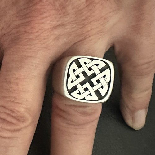 MJG PLATA ESTERLINA. ANILLO NUDO CELTA. 35 gr. Talla 10. - Imagen 5 de 7