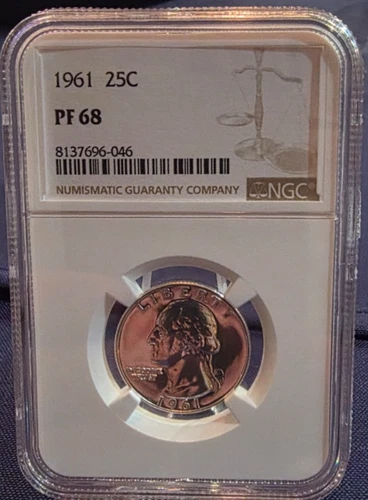 1961 Washington Quarter NGC PF 68  - Mid Century Deep Beauty!!!