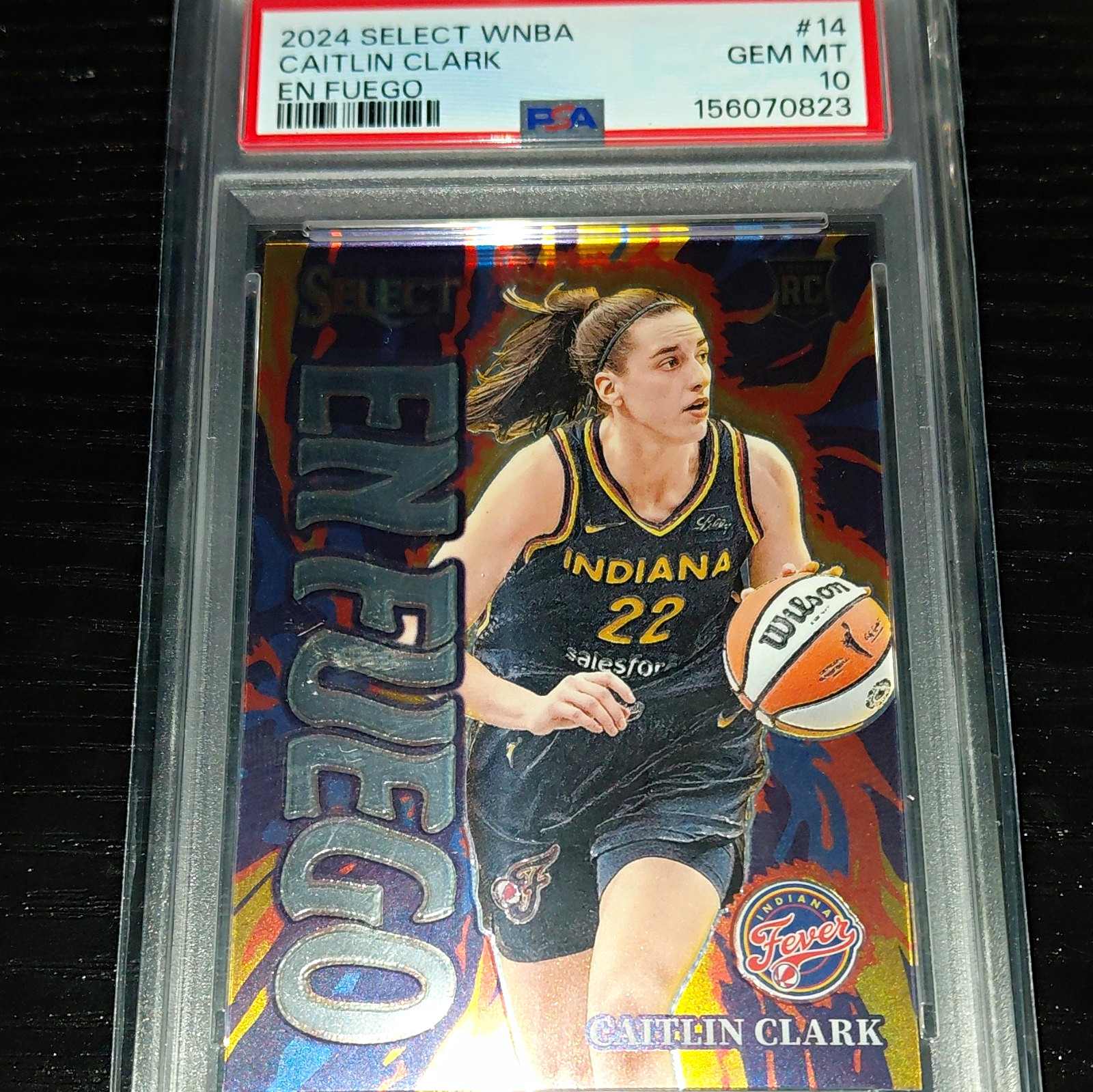 Panini 2024 Select WNBA En Fuego Caitlin Clark #14 RC Indiana Fever PSA 10 SP