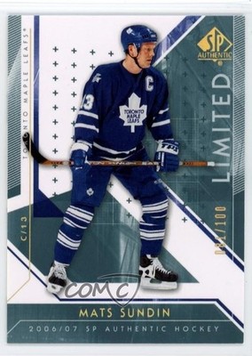 2006-07 SP Authentic Limited 81/100 Mats Sundin #6 HOF 2tb