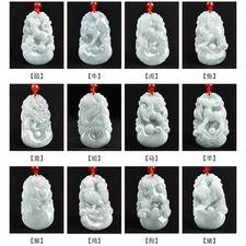 Myanmar Jade Pendant Chinese Zodiac Lucky Charm Spiritual Protection Gift Unisex