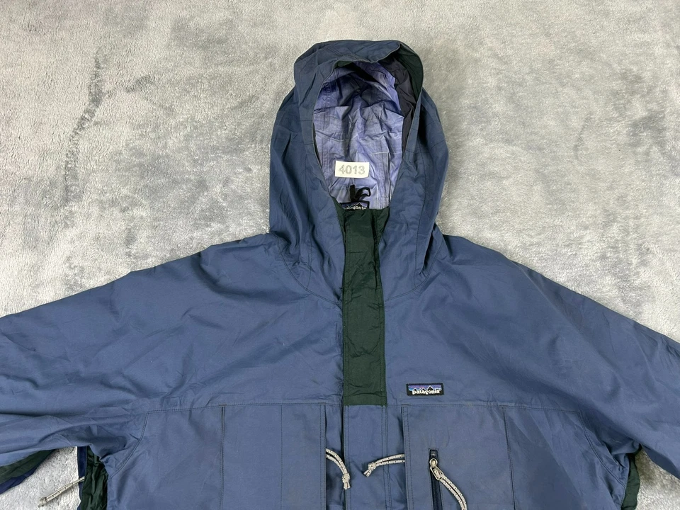 CHAQUETA PARA HOMBRE PATAGONIA STRETCH TRIOLET GRANDE AZUL CAPUCHA RAIN PIT CREMALLERA #83503 DE COLECCIÓN Foto 2 de 4