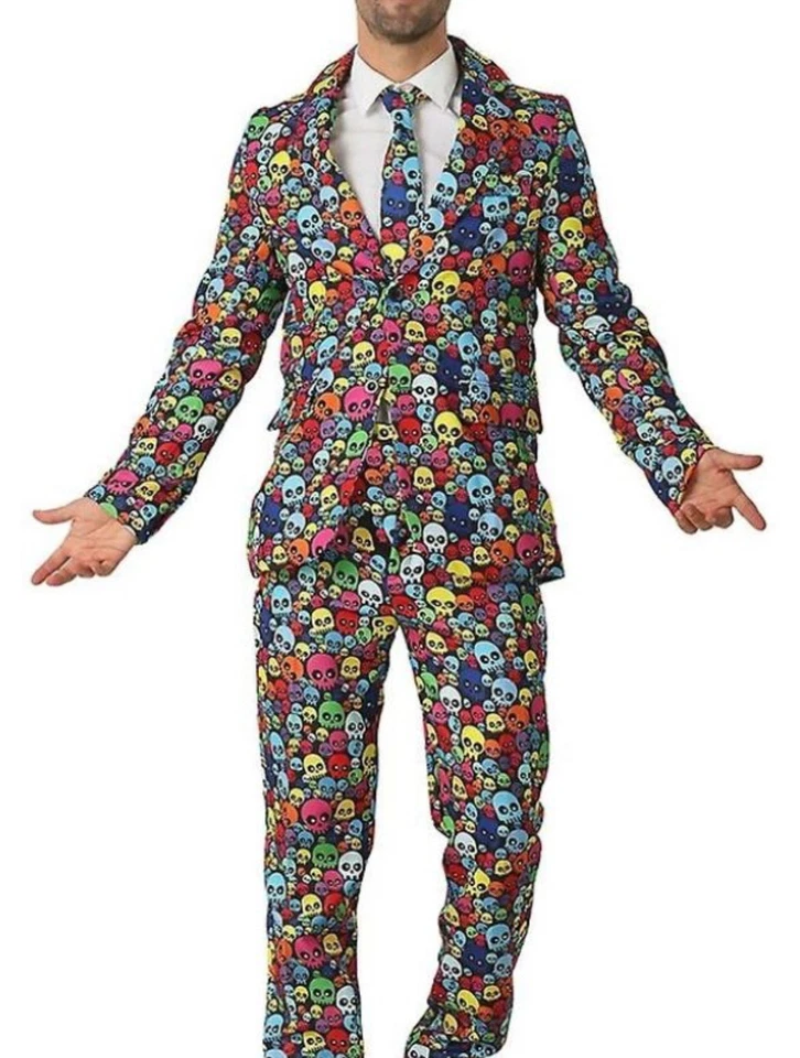 Traje Calavera Esqueleto Adulto Huesos Día de Muertos Disfraz  Foto 2 de 2