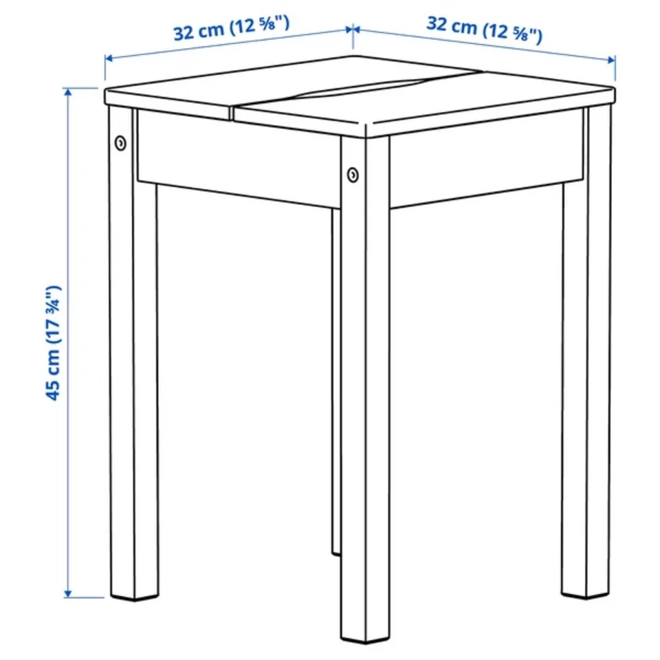 IKEA Solid Pine Wooden Stool Stackable Side Table Extra Seat Hallway Furniture - Image 4 of 4