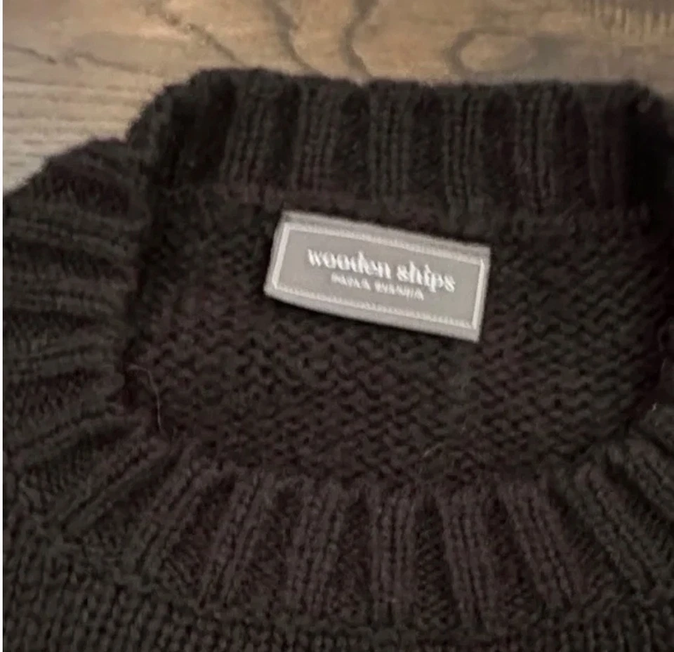 Suéter “Agradecido” Madera Envíos Negro/Crema S/M Grueso Mezcla Mohair-Lana Acogedor Foto 4 de 4