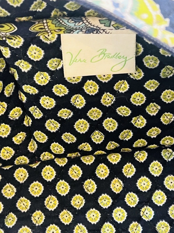 Vera Bradley Maggie Bolso de Mano Bolso de Hombro Cartera Verde Patrón Diamante Negro Foto 3 de 4