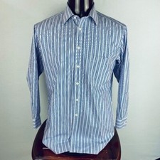 Paul Fredrick Shirt Mens Easy Care Striped Broadcloth Button Down 16 / 33