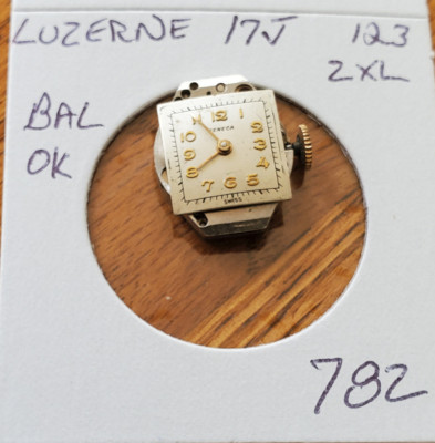LADIES  LUZERNE    17J   123  ZXL        WRIST  WATCH MOVEMENT    #782