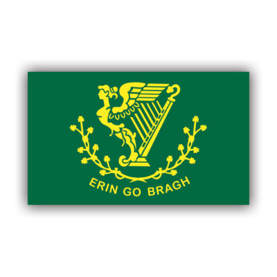 Erin Go Bragh Flag Sticker Decal - Weatherproof - ireland harp irish forever