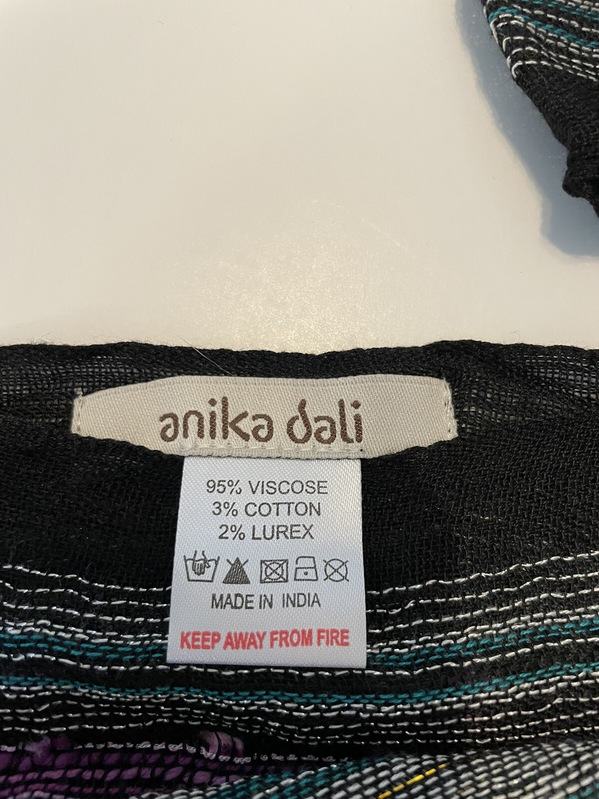 Anika Dali Handmade lightweight Multicolor Infinity Scarf w/Shimmer Gold Thread