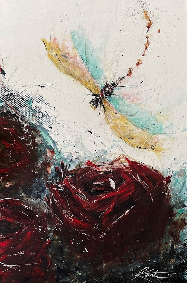 ??????INSANELY COOL DETAIL ??ORIGIANL ART-ACRYLIC ON CANVAS DRAGONFLY2 36 x24 ?? Comic Art