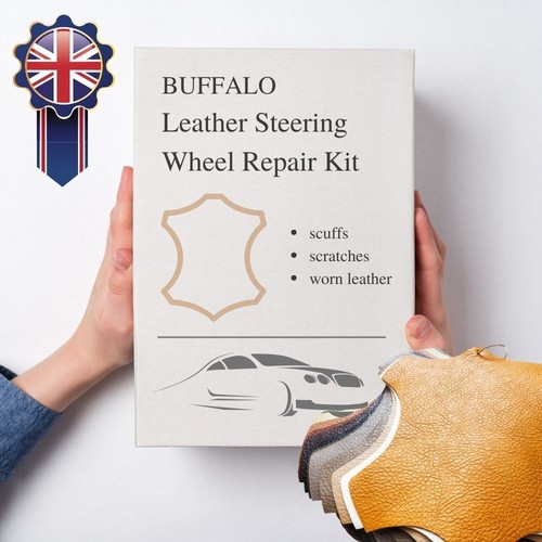 Leather Steering Wheel Restoration, Repair & ReColour Kit See Before