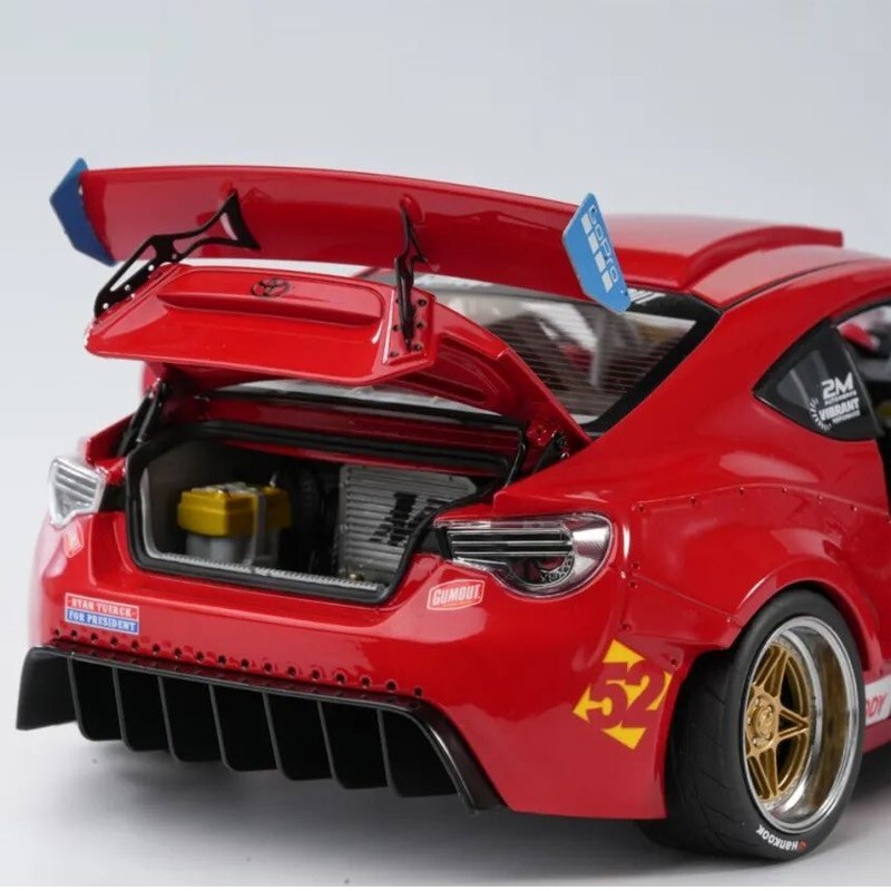 DCN 1/18 Toyota GT4586 Ferrari Engine Super Modificat Diecast Model Car-Red