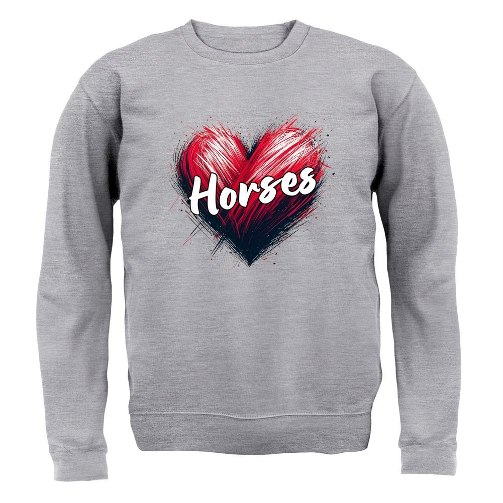 Love Heart Horses Felpa con cappuccio maglione per bambini cavallo cavallo fantino pony