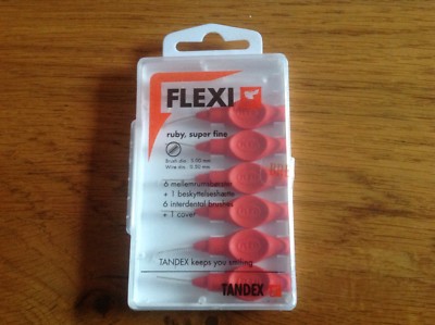Tandex Flexi Bürste, 6er Pack Rubin, superfein +1 Bezug, Zahnhygiene, Interdental
