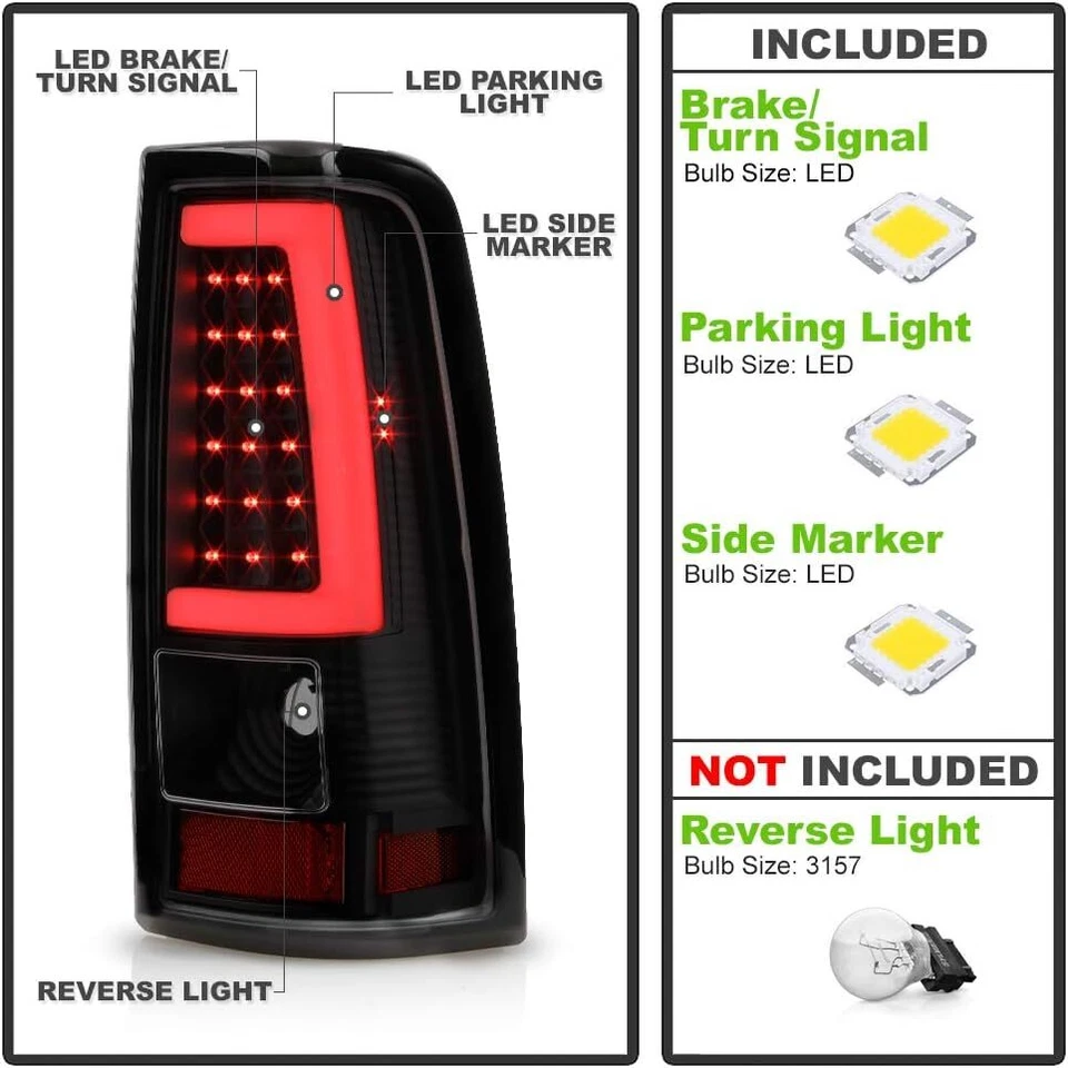 Luces traseras LED de humo para Chevy Silverado GMC Sierra 1500 2500HD 3500 2003-2006 Foto 2 de 4