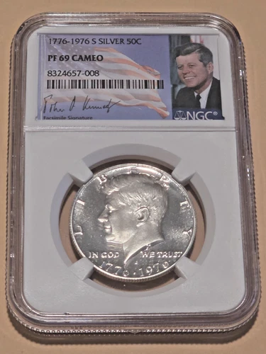 1776-1976 S Kennedy Half Dollar PF69 Cameo Silver Bicentennial NGC JFK Label