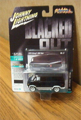 JOHNNY LIGHTNING ブラック＆ホワイト TVシリーズエディション 2020 Johnny Lightning Street Freaks Blacked Out 1976 Chevy G20 Van
