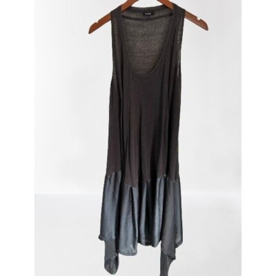 vivid linen dresses Linen A-Line Round Neck Dress