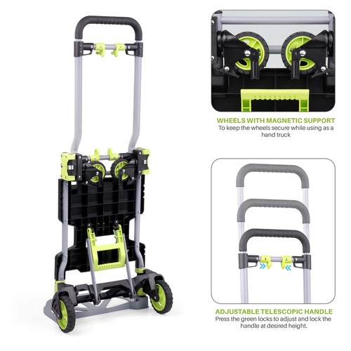 2-in-1 Hand Sack Truck Trolley, Folding Platform Cart Dolly, 120kg Load Capacity - Picture 5 of 11