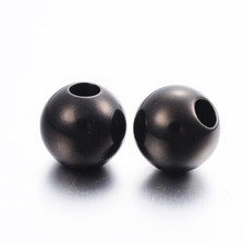 10 pcs 304 Stainless Steel Silver Ball Spacer Beads- 12mm x 11mm   Hole: 3.9mm