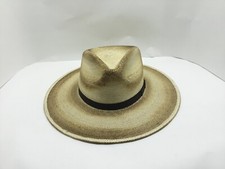 NEW STETSON SANDY BAY PALM STRAW MENS HAT 3 3/4" BRIM 4" CROWN SLAME /BURNED