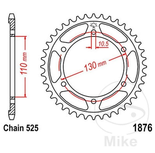 JT Piñón Trasero Para Suzuki GSX-R Yamaha YZF-R6 MT-09 MT-07 45Z 525 División - Imagen 3 de 3