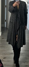 Long Knit Dark Gray Cardigan M Women Jones NY