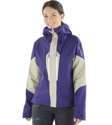 Salomon MTN 3L Gore-Tex Women's Ski Shell Jacket Astral Aura Purple SZ S $525