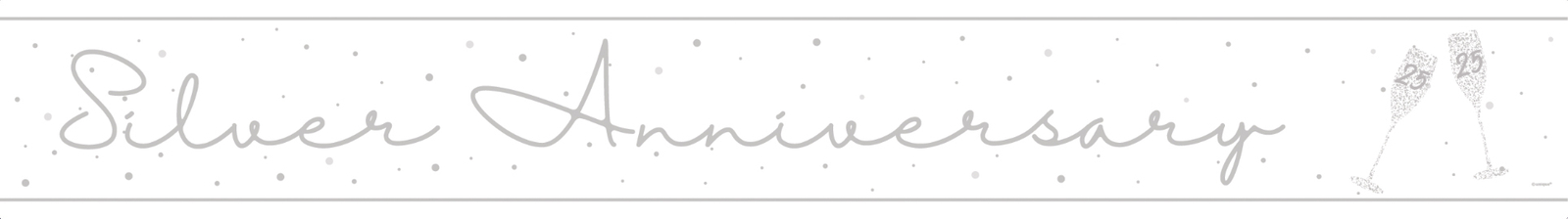 Silver Wedding Anniversary Banner Party Decoration 25th Anniversary Bunting